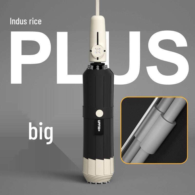 

Extra Large Windproof Multi-Bone Storm Umbrella with Sun Protection, Black Glue Coating, Rain or Shine, Folding for Men and Women