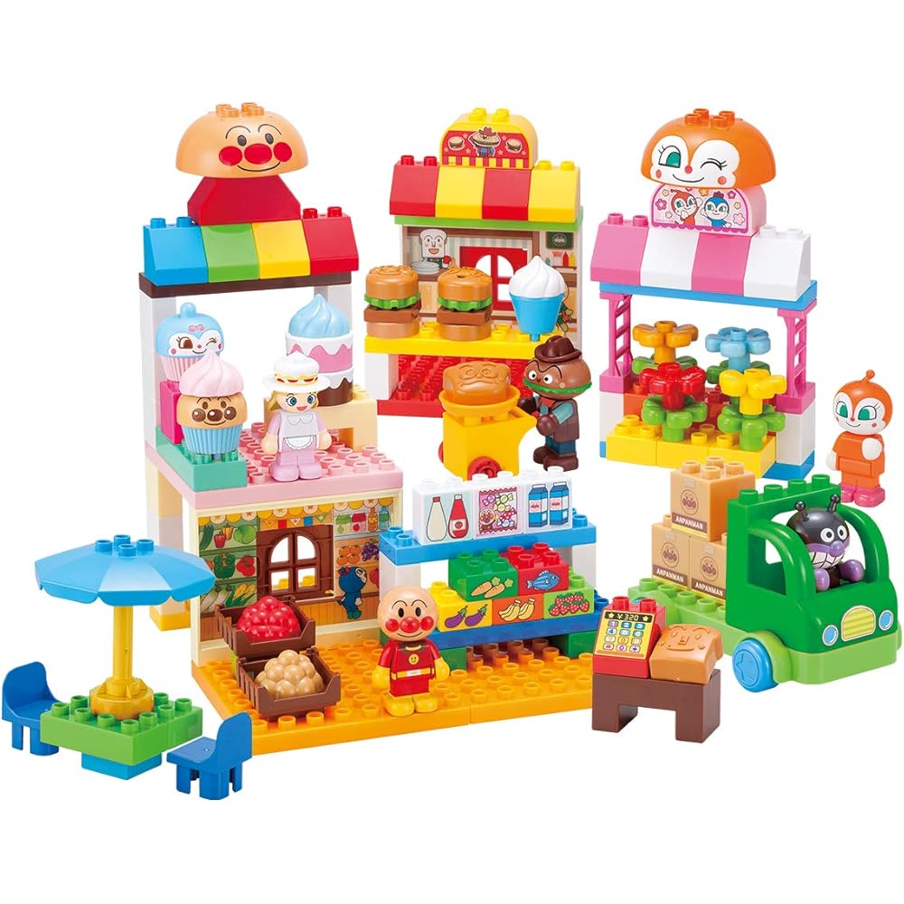 Bandai BlockLabo Anpanman Shop Building Blocks Set DX for Ages 3 and Up