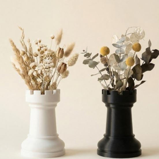 DYS Chess Pen Holder, Makeup Brush Organizer, Minimalist Desk Decor, Multifunctional Organizer for Pens Brushes Dried Flowers, Creative Gift Office &