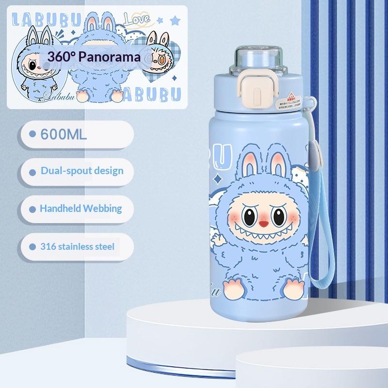 Water Cup High Value 316 Cartoon Stainless Steel Large Capacity Thermos Cup Straw Student Children