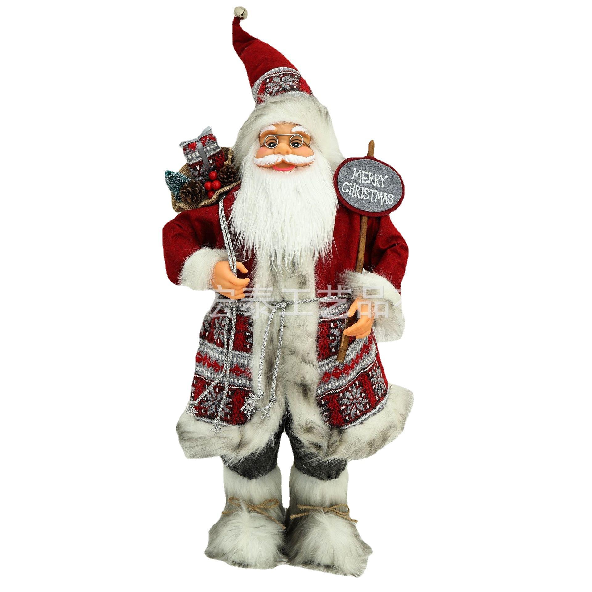 

Новогодние рождественские украшения для дома, высота 30 см, кукла Санта-Клауса, детские подарки, оконные украшения, с Рождеством L