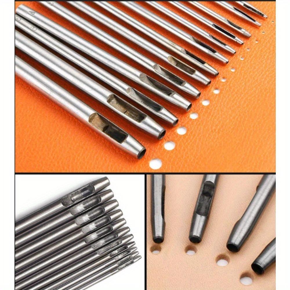 Leather Punching Round Punching Material Punching Hole Opening Diy Manual Leather Goods Punching Tools 0.5-6mm12 Sets