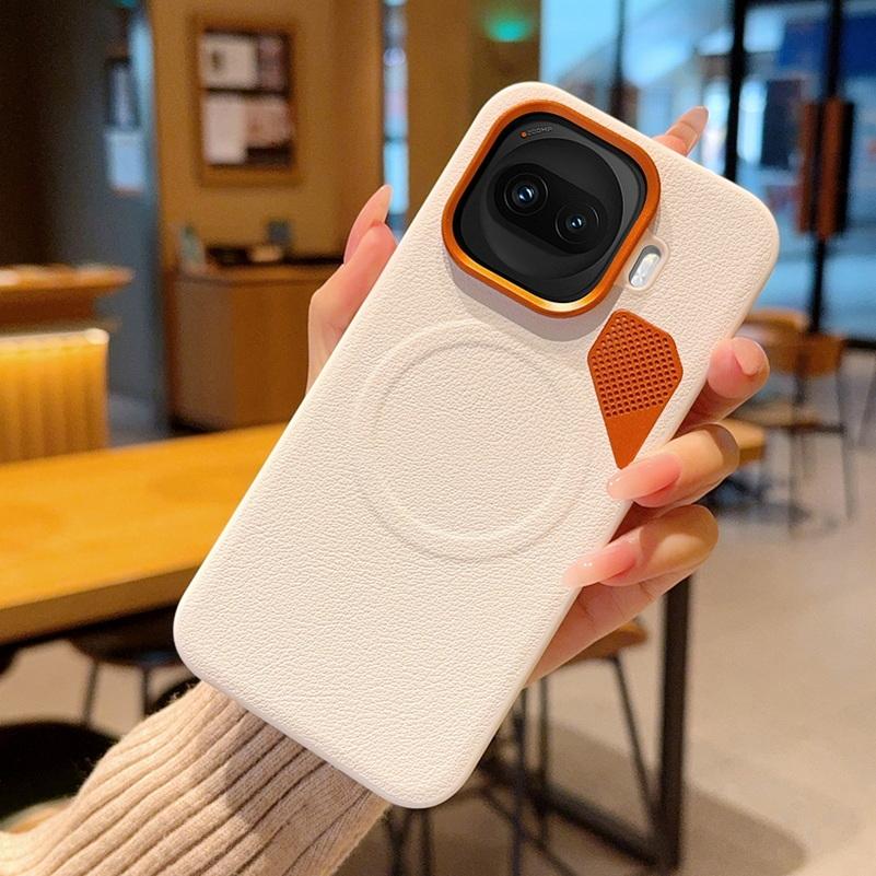 Orange Vent Magnetic Suction Ring Lens Heightening Protective Case For IQOO Z11 Turbo Z10 Turbo + VIVO IQOO 15 13 Slim Cover