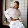 Tricou cu mânecă lungă și decolteu în V pentru femei