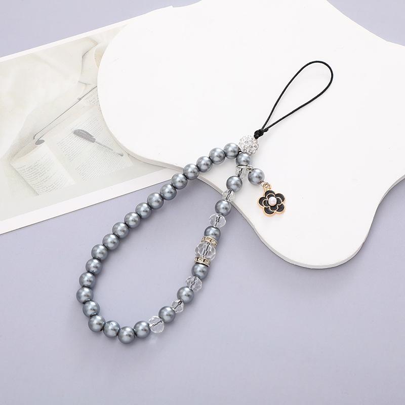 Small Fragrance Wind Pearl Mobile Phone Chain Small Flower Pendant Mobile Phone Lanyard Beaded Pendant Anti-drop Chain Female