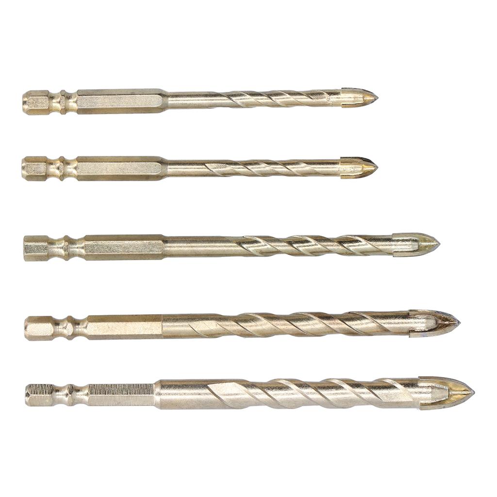 5Pcs Drill Bit Spear Head Hex Shank Drilling Tool Set Kit for Tile Concrete Glass