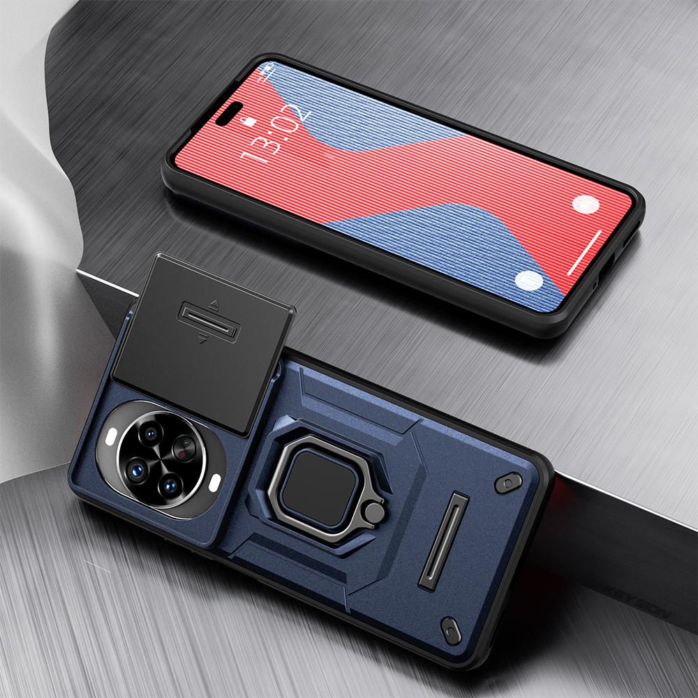 KEYSION Shockproof Case for Huawei nova 14 14 Pro Slide Camera Protection Metal Ring Stand Phone Back Cover for Huawei nova14Pro