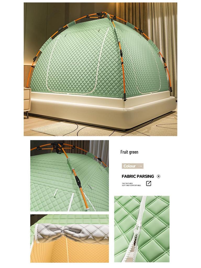 Winter Indoor Bed Tent: Light-Blocking, Drop-Proof, Thick Warmth, Full Coverage Mosquito Net, Mongolian Yurt Canopy.