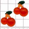 Set of 20 Red Resin 3D Fruit Charms: Strawberries and Apples for DIY Jewelry.