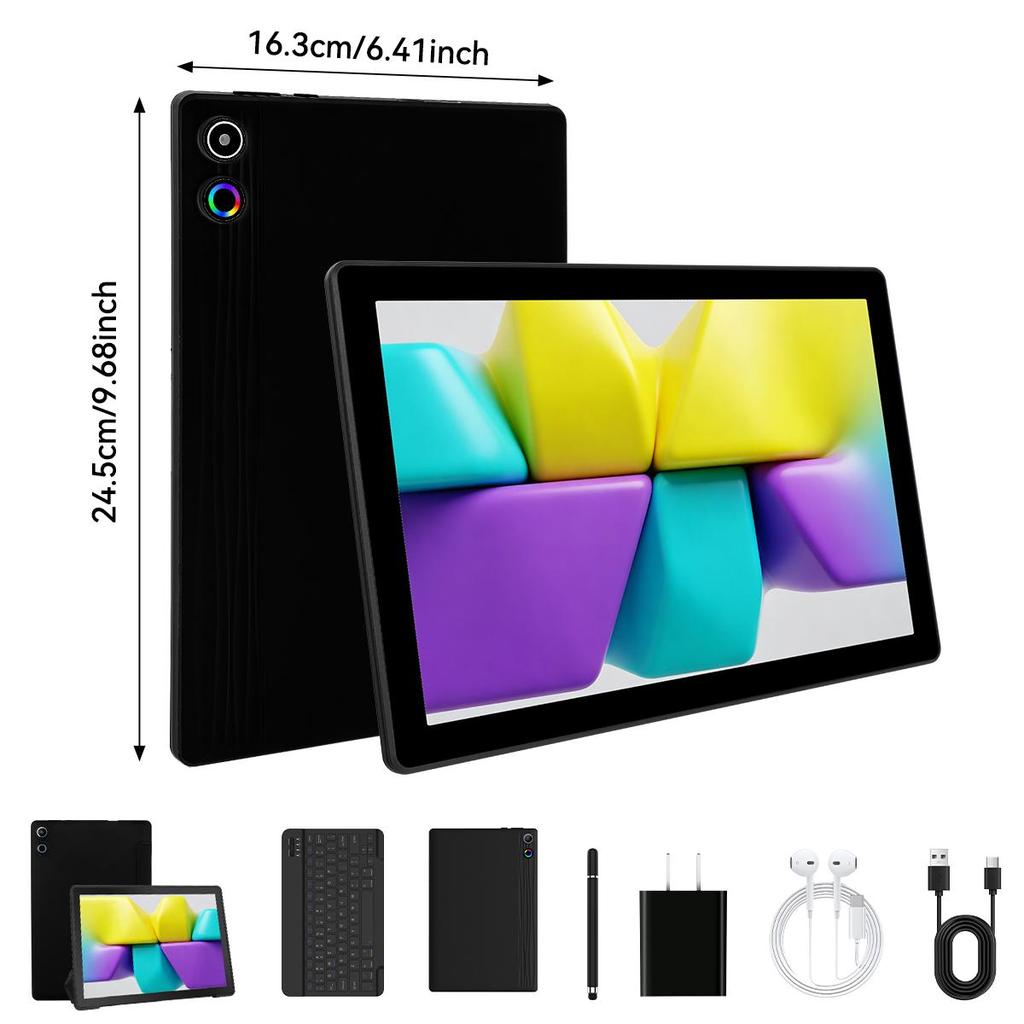 Android 15 Tablet, 10.1 Inch, 24GB RAM+64GB ROM, Keyboard And Mouse Set
