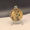 1Pc Gold Plated Ancient Egypt Anubis Coin - Pyramid Dieb Pattern Commemorative Token - Collectible Value Coin