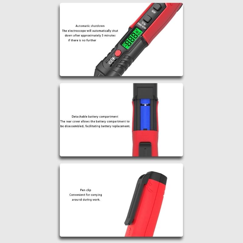 Voltage Tester, Not-Contact Voltage Tester, Electrical Tester, AC6V-390V Digital Buzzers Alarm, Live Wire Tester