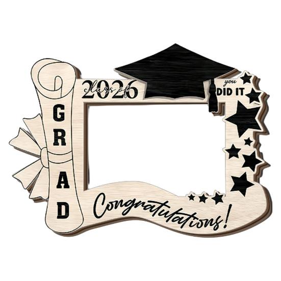 Graduation Memorial Wooden Photo Frame Class of 2026 Solid Wood