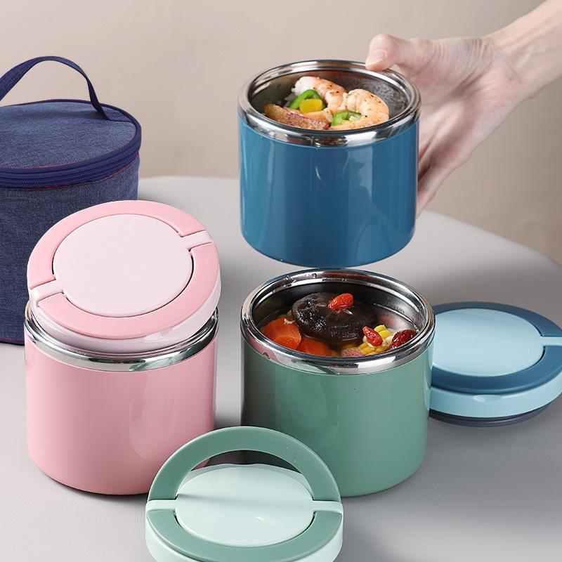 Thermal Insulation Lunch Box 304 Stainless Steel Thermal Insulation Bucket, Portable Portable Portable Box Large-capacity Lunch Box