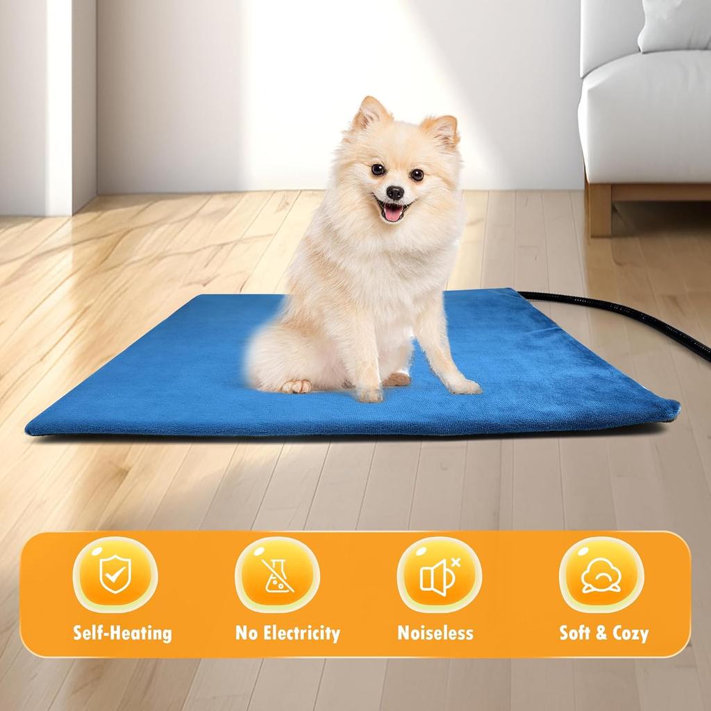 Pet Heating Pad for Cat Heating Pad Indoor Self Heating Cat Pad with 6 Adjustable Temperature & 5 Timers, Dog Heating Pad Waterproof Heated Dog Bed
