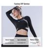 2025 Women's Yoga Sport Quick-Drying Cross Long Sleeve Crop Top