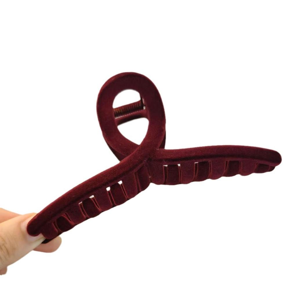 Elegant Autumn/Winter Large Flocked Claw Clip for High Ponytails - Internet Celebrity Style Hair Accessory
