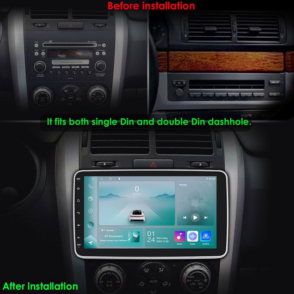Car Radio Ossuret  1Din 10 Inch Touch Screen 360°  Rotatable Android 13 GPS