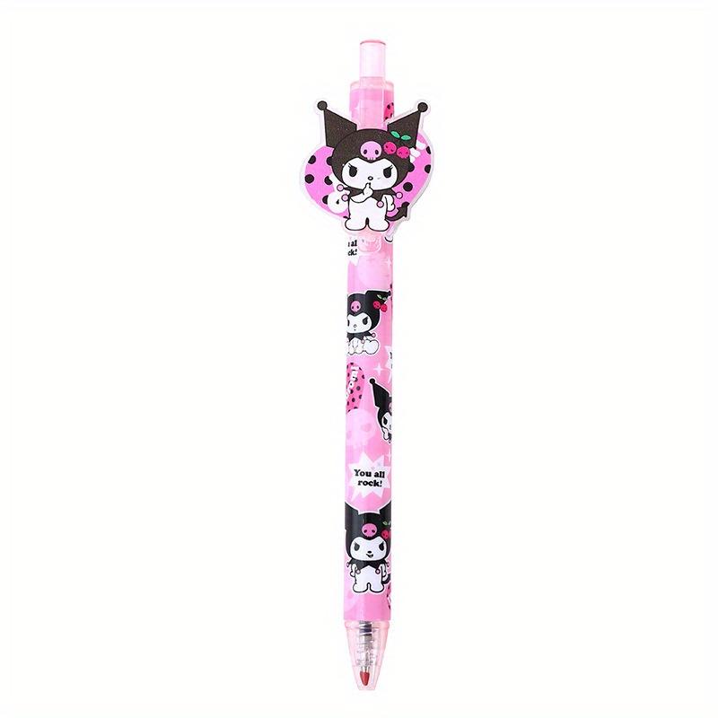 48Pcs Sanrio Kuromi 0.5mm Cartoon Elf Patch Press Pen Cute High-looking Girl Neutral Pen Gift Pen Sign Pen Back To School Season