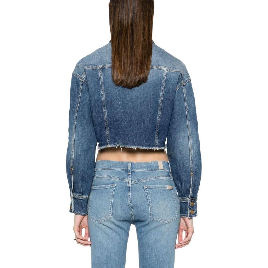 PINKO Spring Summer 2024 Commuter Casual Gradient Short Single-Breasted Pocket Denim Jacket Women jackets Blue 102944A1LQ-PJZ