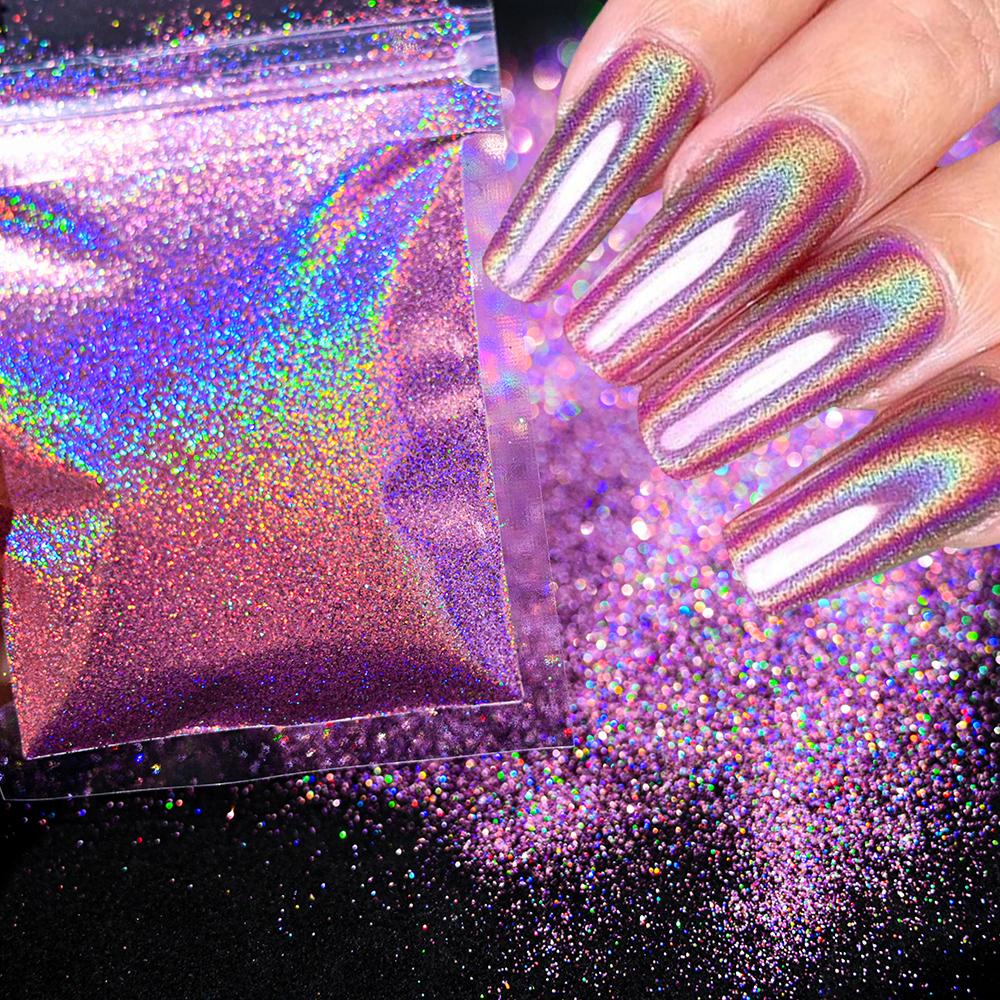 0.2mm Christmas Laser Chrome Red Glitter Powder 10G Ultra Fine Holographic Nail Pigment for Nail Gel Polish Reflective Pigment