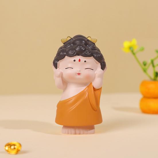 Mini Buddha Statue Resin Meditation Buddha GuanYin Sculpture Spiritual Chinese Home Decor for Office Desk Living Room