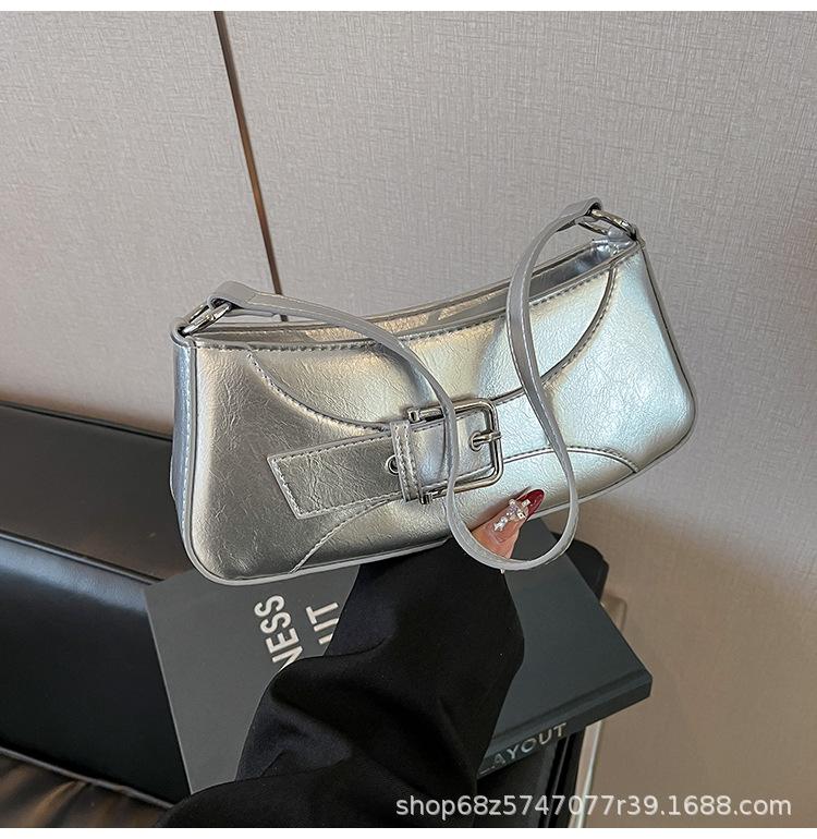 Korean niche style 2025 new foreign trend versatile underarm bag high-end texture baguette bag one-shoulder crossbody bag