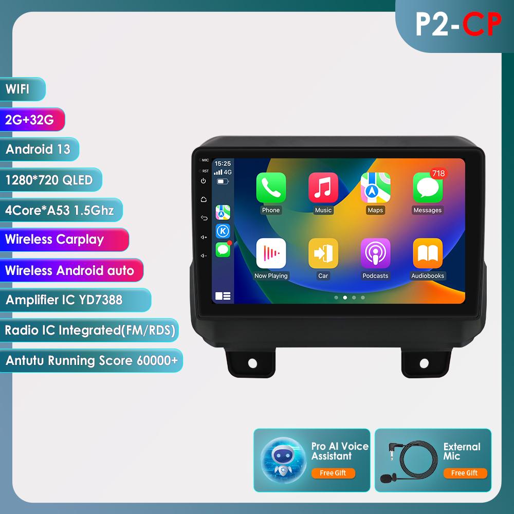 

2din Android авторадио для JEEP Wrangler JL 2018 2019 2020 2021 Gladiator автомобильный радиоприемник мультимедийный видеоплеер GPS Navi Carplay 4G интеллектуальный экран HC2CP 4Core 2G 32G AI
