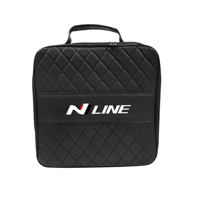 Car Storage Bag Leather Organizer For Hyundai N Line Genesis I30 Creta Matrix Bayon Veloster Tucson Accent Kona Elantra Getz GDI v1