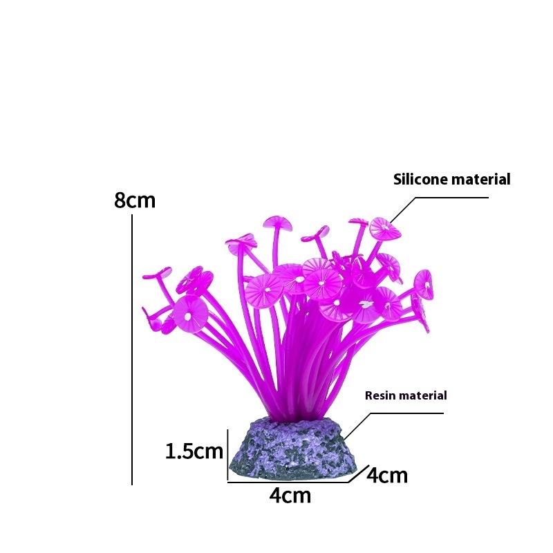 Silicone Mushroom Artificial Fish Tank Aquarium Water Coral Plants Underwater Decor Quarium Fish Tank Decoration Accessories