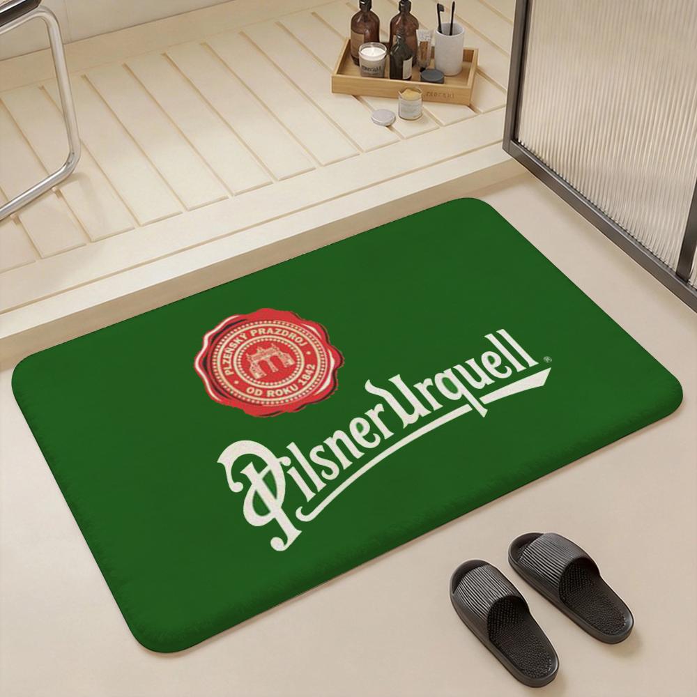 Dywanik podłogowy P-Pilsner Urquell Eco - Flanelowy wycieraczka antypoślizgowa bezwonny dywanik podłogowy do wnętrz miękki krótki plusz dywanik domowy