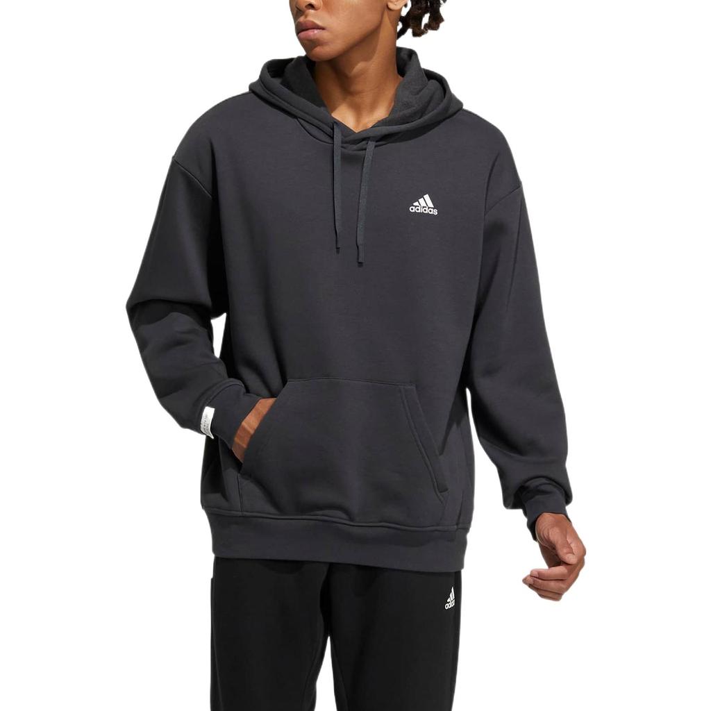 adidas Solid Color Brand Logo Kangaroo Pocket Hoodie Unisex Hoodie Black IB2731