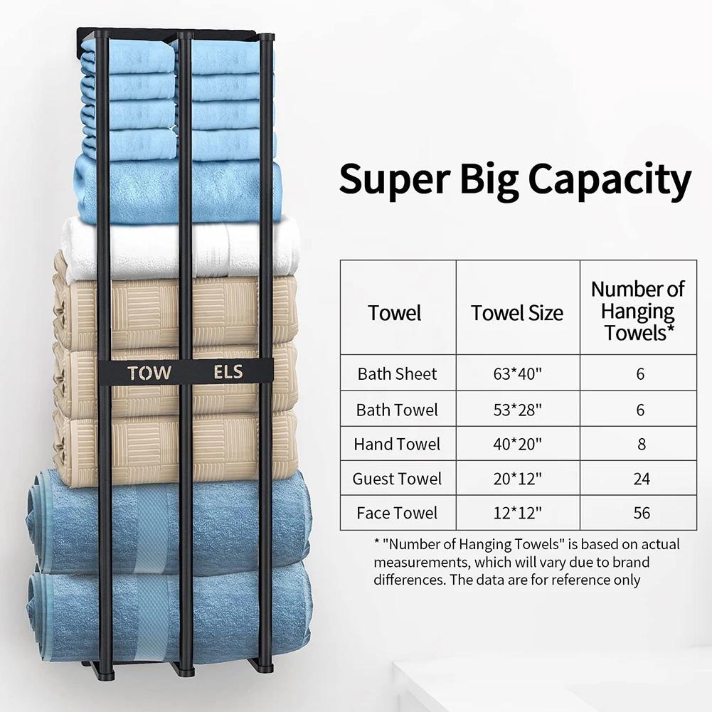 Bathroom Towel Storage Holder Space Metal Shower Room Towel Hanger Multifunctional Storage Organizer for Bathroom Accessories