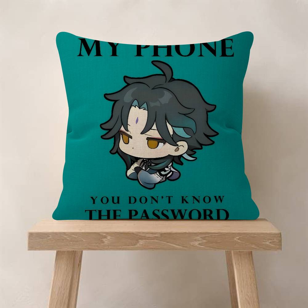 

Game Genshin Impact Cool Boy Xiao Cushion Cover Inches Farmhouse Decor Home Throw Pillow Covers for Couch Decorations 30x30cm