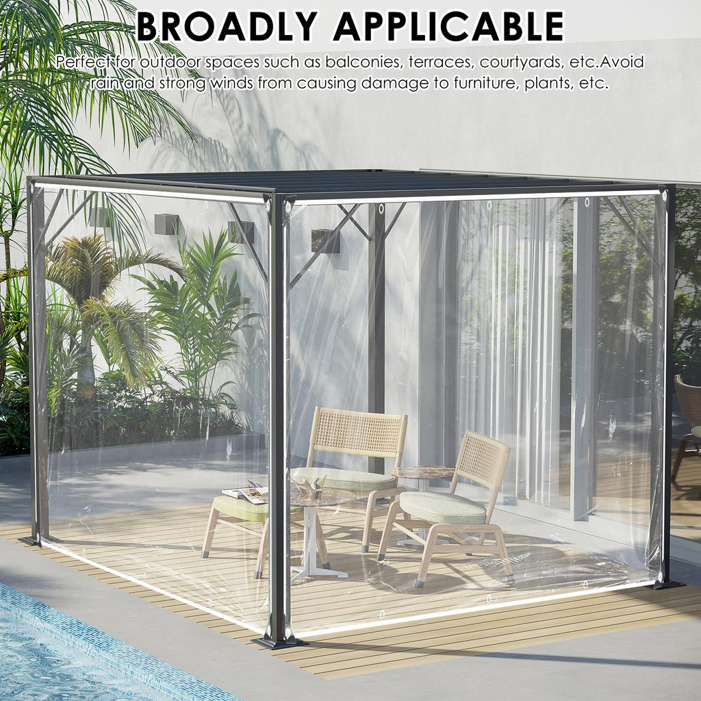 Transparent Waterproof Tarps Outdoor Clear Tarp Curtain Tarpaulin PVC Tarps Windproof Clear Canopy Outdoor Garden Veranda Tent