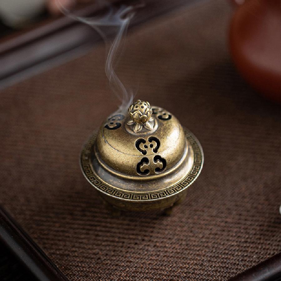 

Антикварная ароматерапевтическая печь Мини Лотосовая печь в форме слоновьей ноги, Сплав для дома из сандалового дерева Тренога для благовоний Украшение печи