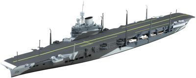 Aoshima Bunka Kyozaisha Waterline-Serie Britischer Flugzeugträger Illustrious Plastikmodell 1/700 Nr.718 (Schiff)