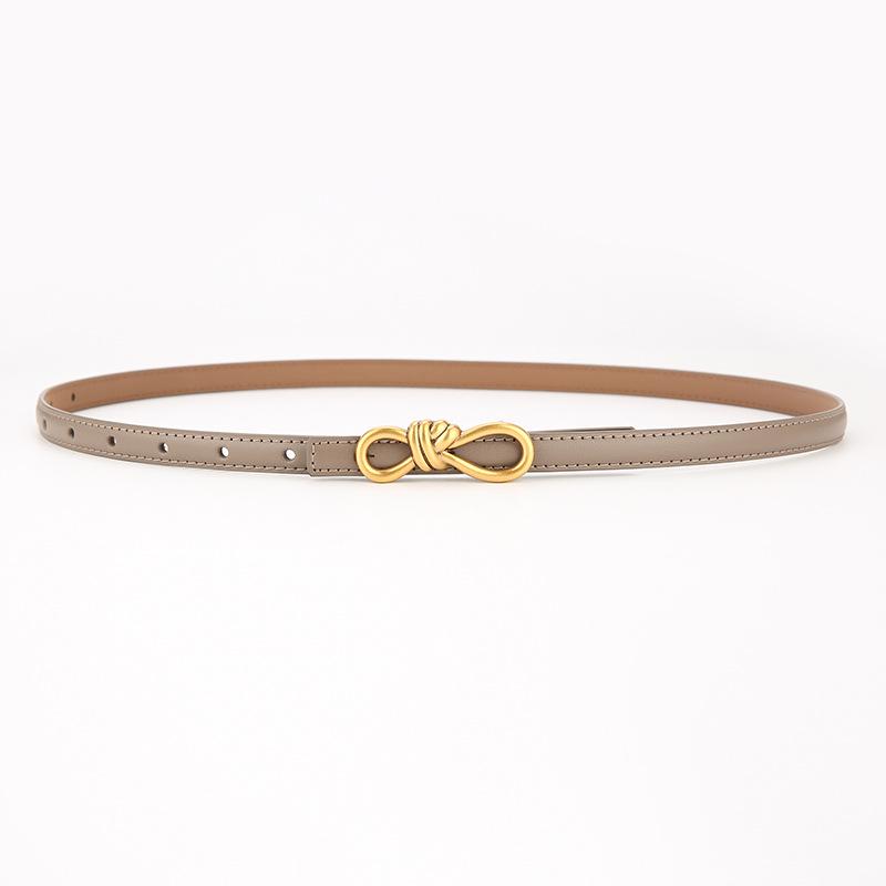2025 Women's Versatile Genuine Leather Bowknot Waist Cinch - Thin Decorative Belt for Skirts and Shirts