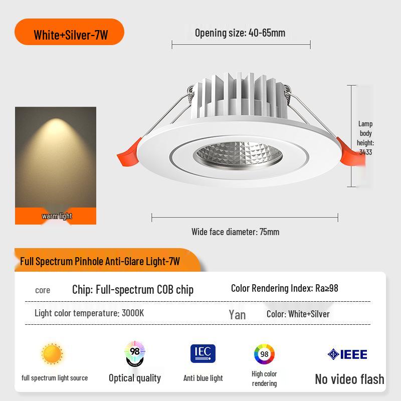 Downlight LED Mic 3W/5W, Gaură 4-6 cm, Spot COB pentru Living & Vitrină Vinuri