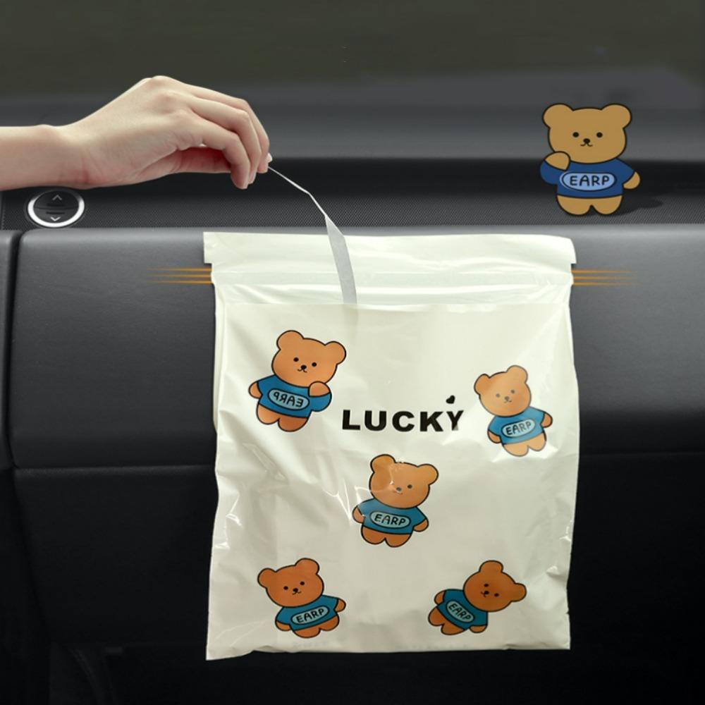 

20/40/60pcs Car Garbage Bin Leave No Trace Little Bear Adhesiv Disposable Garbage Bage Portable Clean Bag Universal Trash Can 20pcs