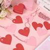 100pcs DIY Valentine's Day Tags Heart Shape Blank Red Pink Paper Heart Shaped Cards Hanging Decoration Gift Labels