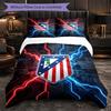 Set Lenzuola Atletico Madrid Modello 3 Pezzi Morbida Copripiumino in Microfibra con Federe per Camera da Letto