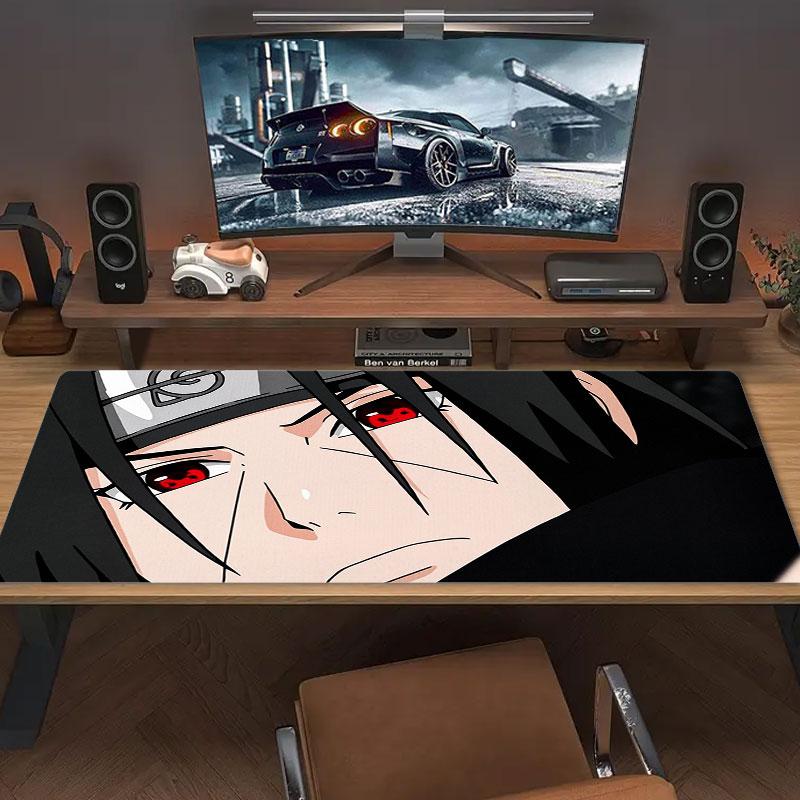 Uchiha Sasuke Mouse Pad, Large Gaming Desk Mat, Non-slip XXL Mousepad for Laptop & Tablet, Mini PC Playmat with Stitched Edges