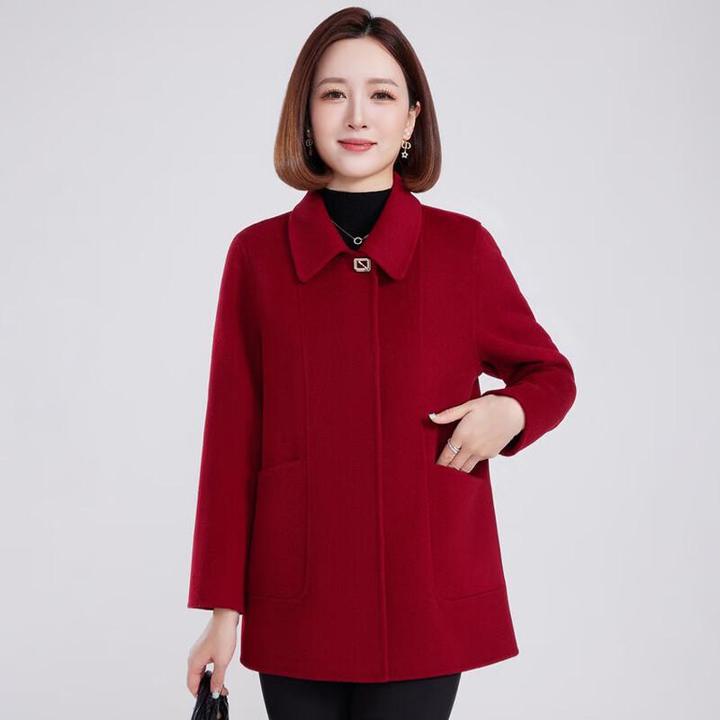 Hengyuanxiang Women's 100% Wool Double-Faced Short Coat