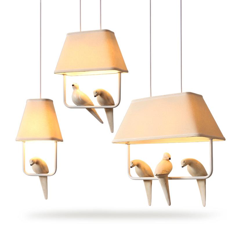 Nordic Bird Lamp Simple Chandelier Design Living Room Bird Pendant Lights Study Dining Room Birdcage Hanging Lamps Home Decor