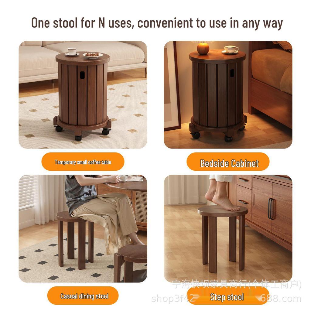 Solid Wood Stackable Stool for Home, Dining, or Coffee Table Use