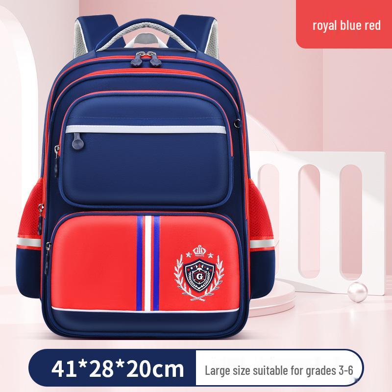 Lightweight Waterproof Backpack with Spine Protection for Kids Ages 6-12, Suitable for Grades 1-6