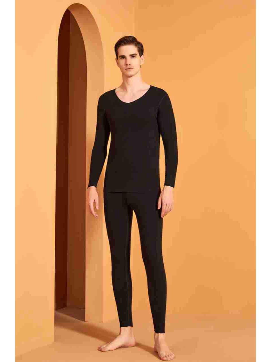 

Men s Silk Protein German Velvet Thermal Shirt for Autumn/Winter XXL чорний