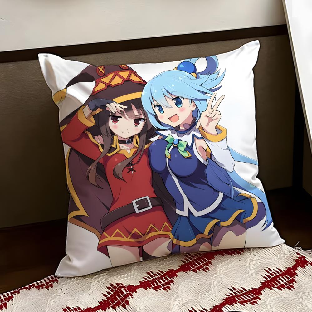 Anime IIsekai QQuartet Cushion Cover Reversible Soft Durable Pillow Cover Home  Car MultiScene Use for Daily Comfort