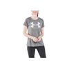 Under Armour Printed Logo Crew Neck Short Sleeve T-Shirt Women Tops Gray 1365142-011